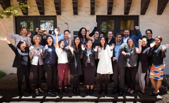 The Spring 2018 DICP cohort alumni gather for the session's graduation celebration.